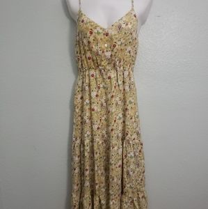 Francesca's Collections Floral Yellow Dress